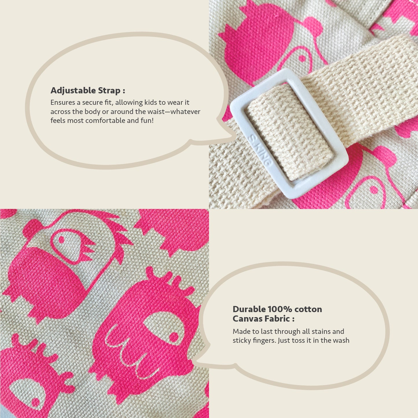 POCKET - Oddling Pink : Kids Waist Bag