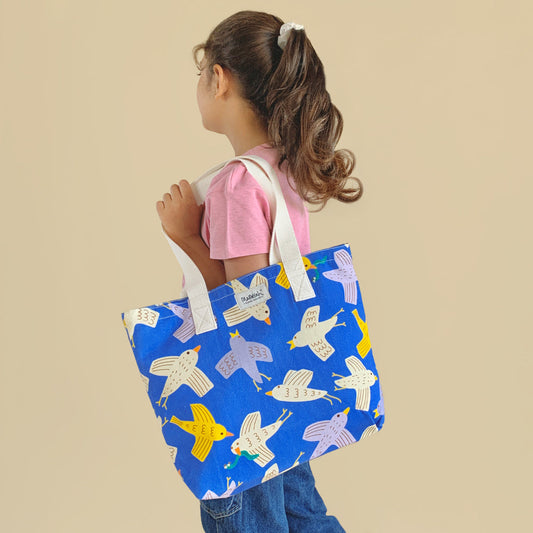 Mapayah FERRY Flap kids tote bag styled in a lifestyle setting