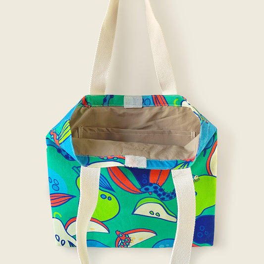 Mapayah FERRY Pome kids tote bag shown open, revealing lining