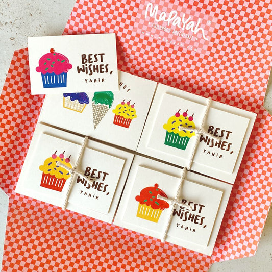 Mapayah KIT Cup Cake stationery set opened, showing folder contents