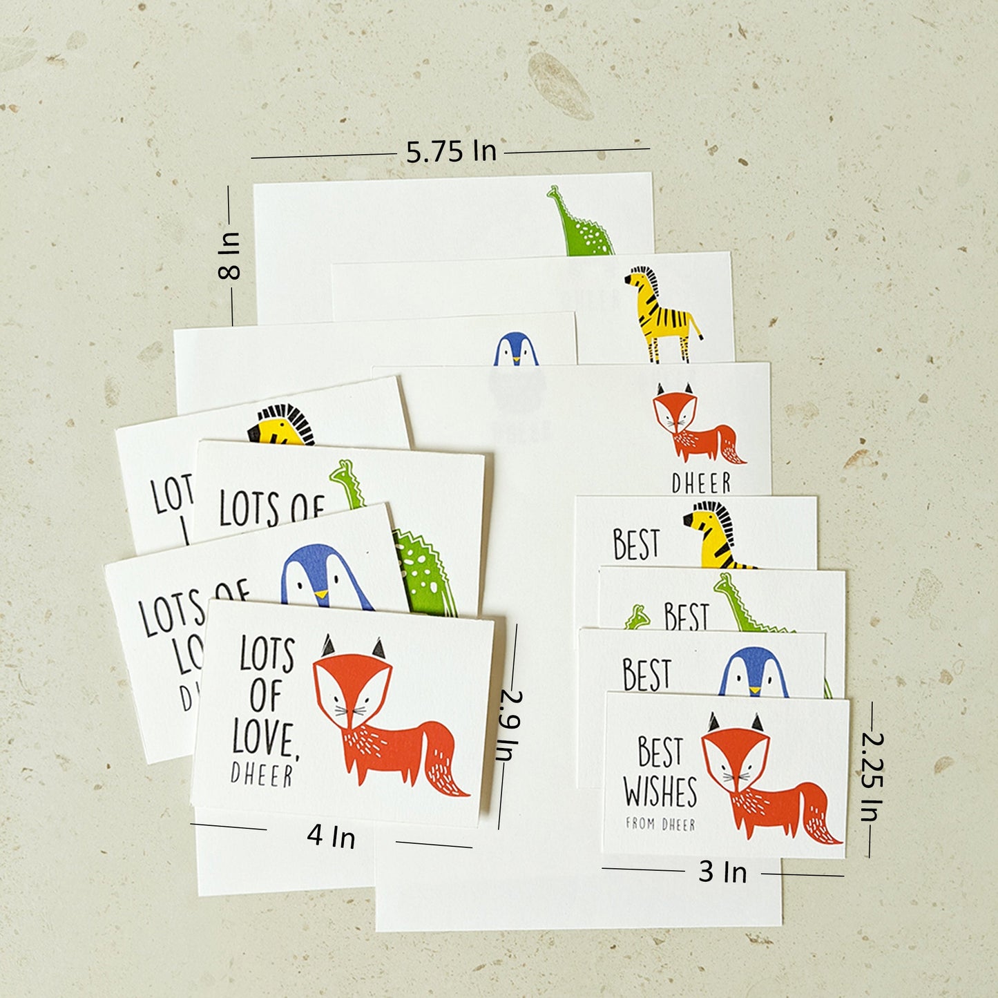 Size and dimensions diagram for Mapayah KIT Equal Mix stationery set