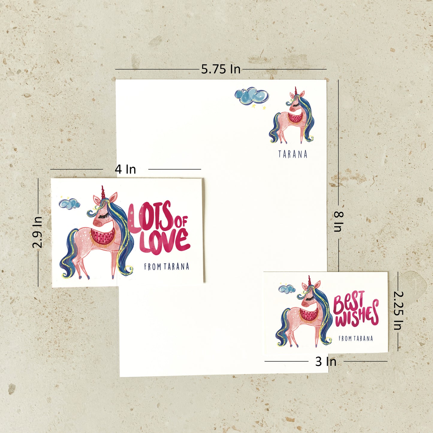 KIT - Unicorn : Personalised Stationery Set