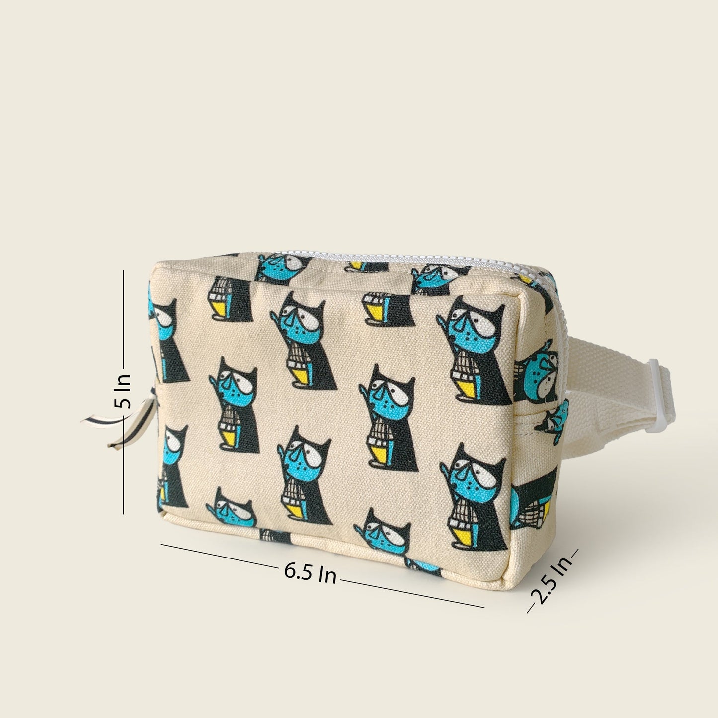 Size and dimensions diagram for Mapayah POCKET Superboy kids waist bag