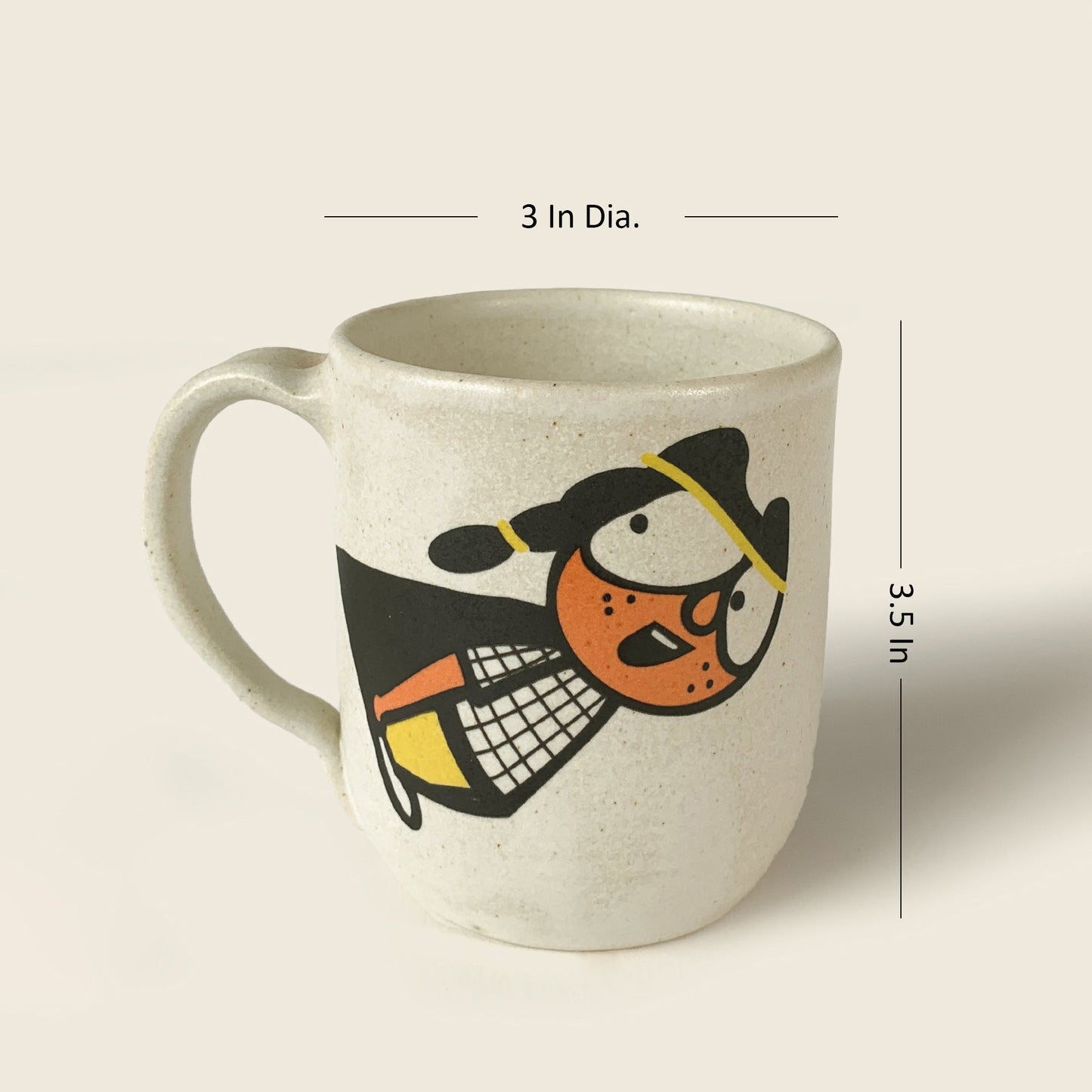 Size and dimensions diagram for Mapayah SIP Supergal ceramic cup