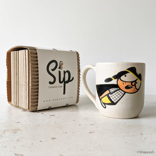 Mapayah SIP Supergal ceramic cup shown with its packaging