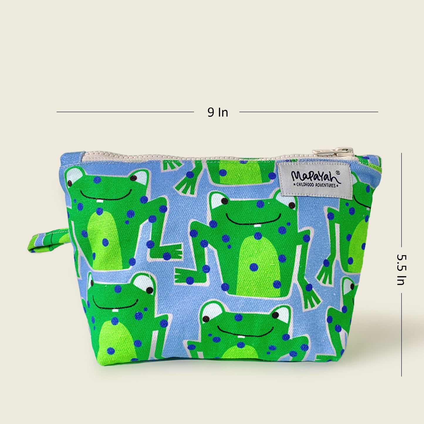 Size and dimensions diagram for Mapayah TOUR Frawwg kids toilet kit