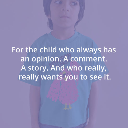 Mapayah Attention Please kids t-shirt styled in a lifestyle setting, alternate view