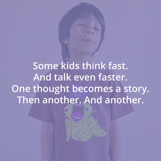 Mapayah I Have Something to Say kids t-shirt styled in a lifestyle setting, alternate view