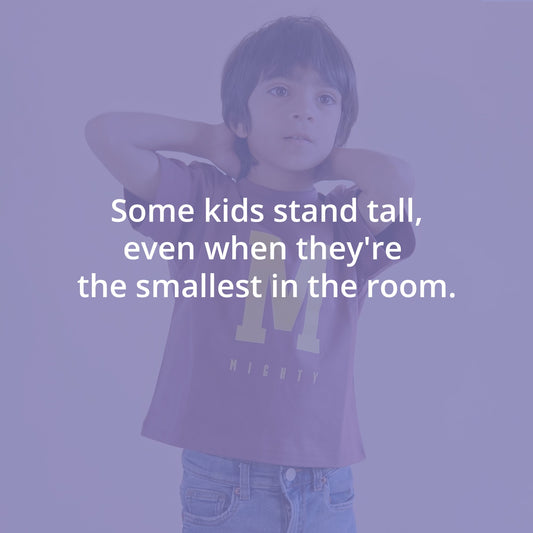 Mapayah Mighty kids t-shirt styled in a lifestyle setting, alternate view