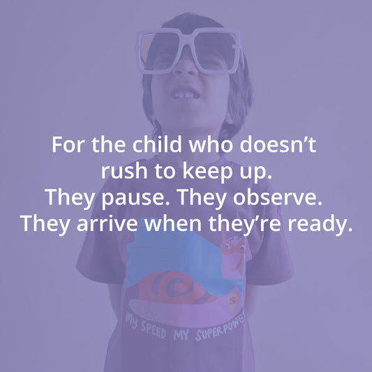 Mapayah My Speed My Superpower kids t-shirt styled in a lifestyle setting, alternate view