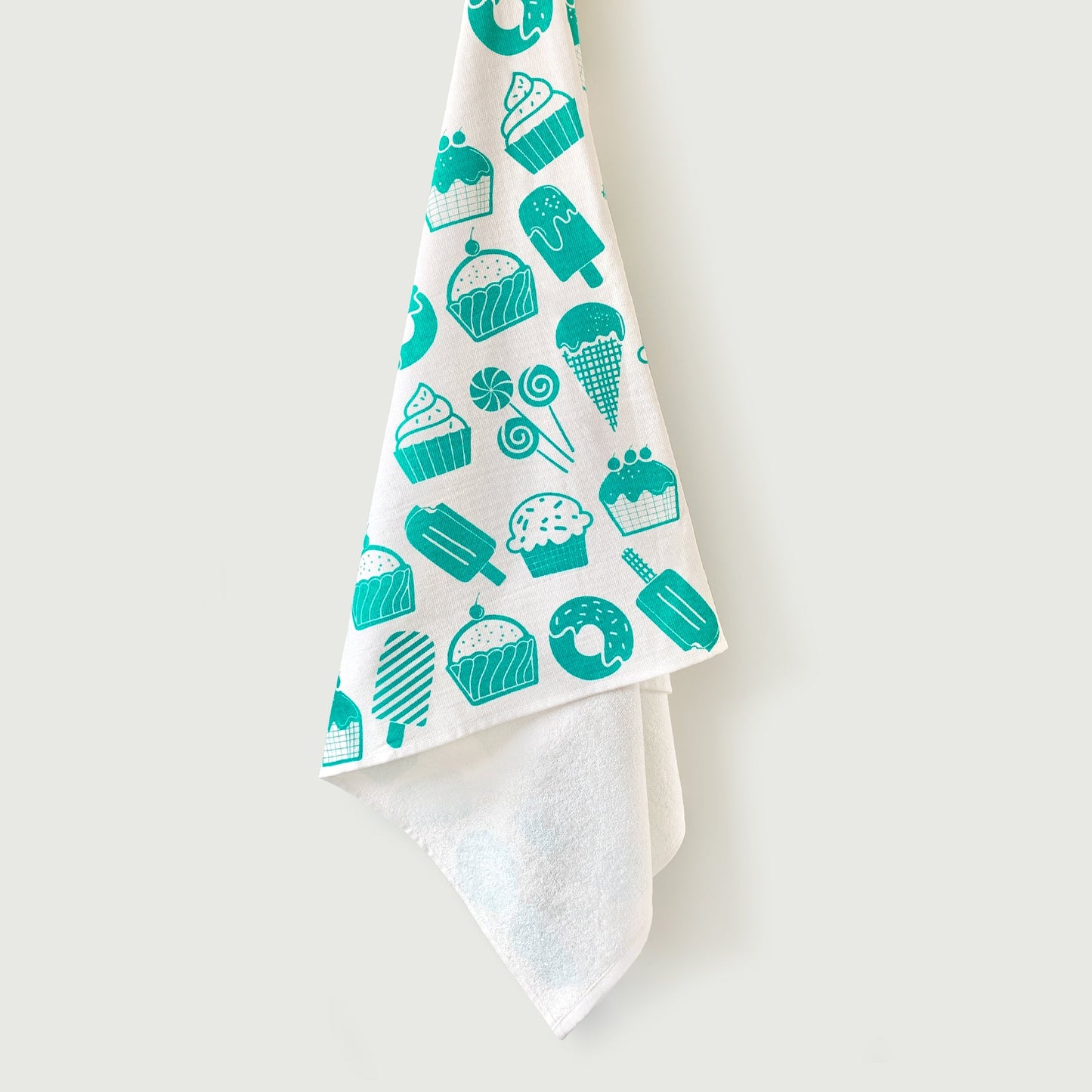 Mapayah WRAP Candy Green kids bath towel shown hanging