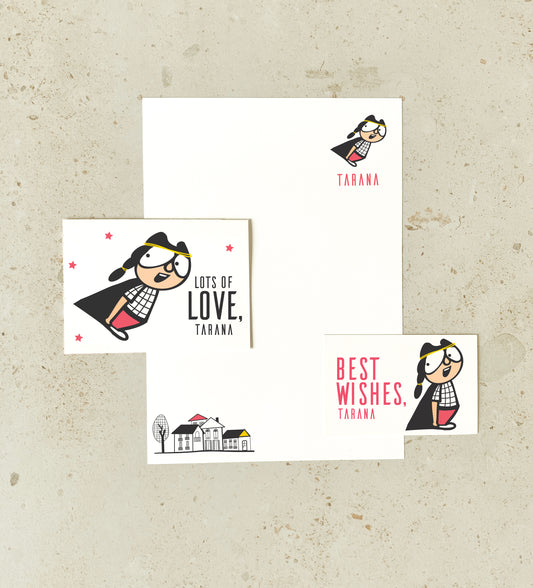 KIT - Supergal : Personalised Stationery Set by Mapayah - Mapayah