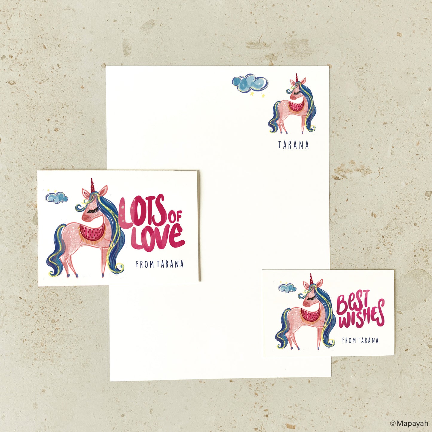 KIT - Unicorn : Personalised Stationery Set by Mapayah - Mapayah