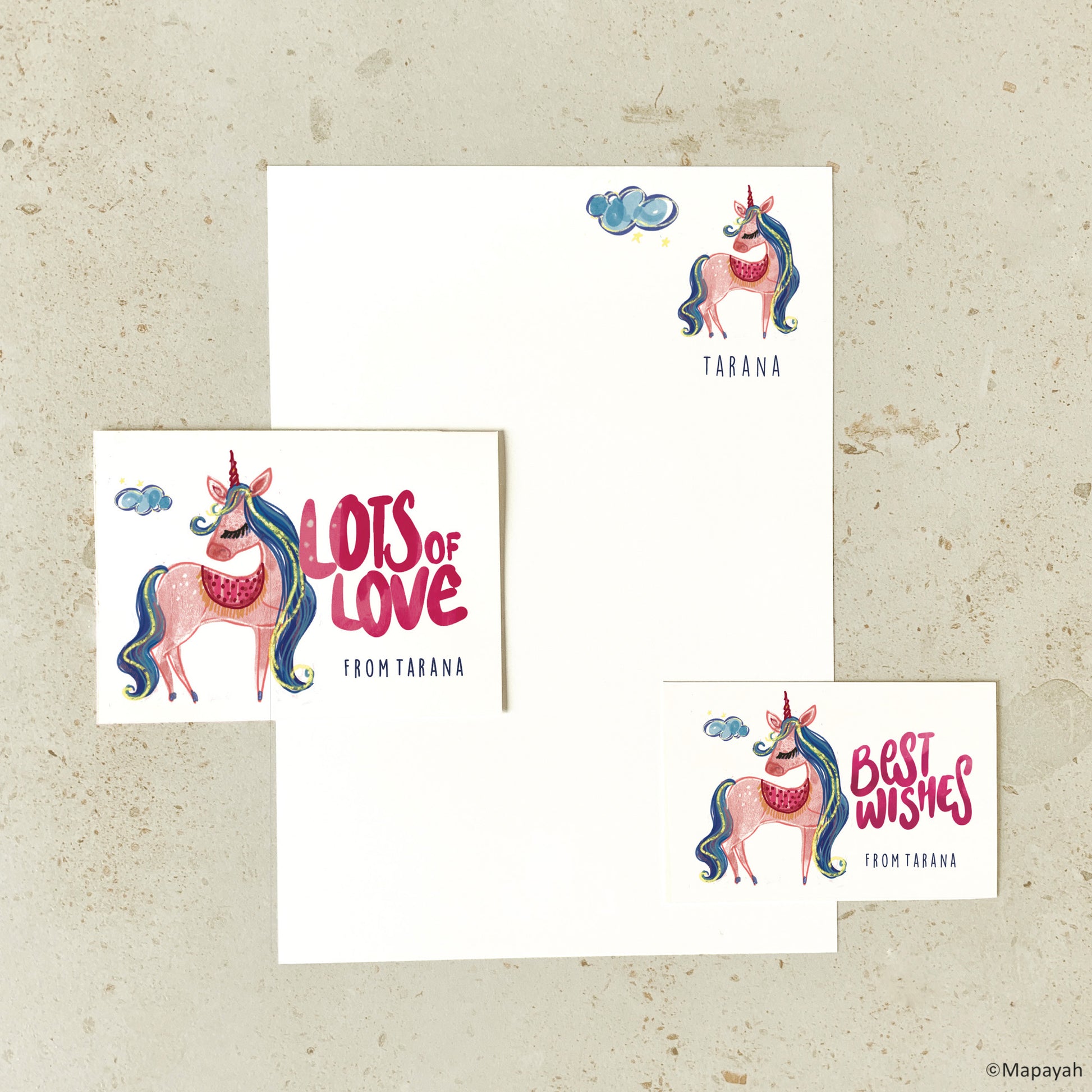 KIT - Unicorn : Personalised Stationery Set by Mapayah - Mapayah