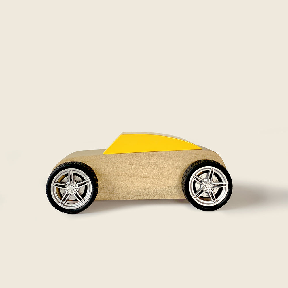 WHEELS - Race Yellow : Kids Wooden Toy Car