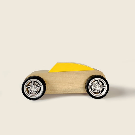 WHEELS - Race Yellow : Kids Wooden Toy Car