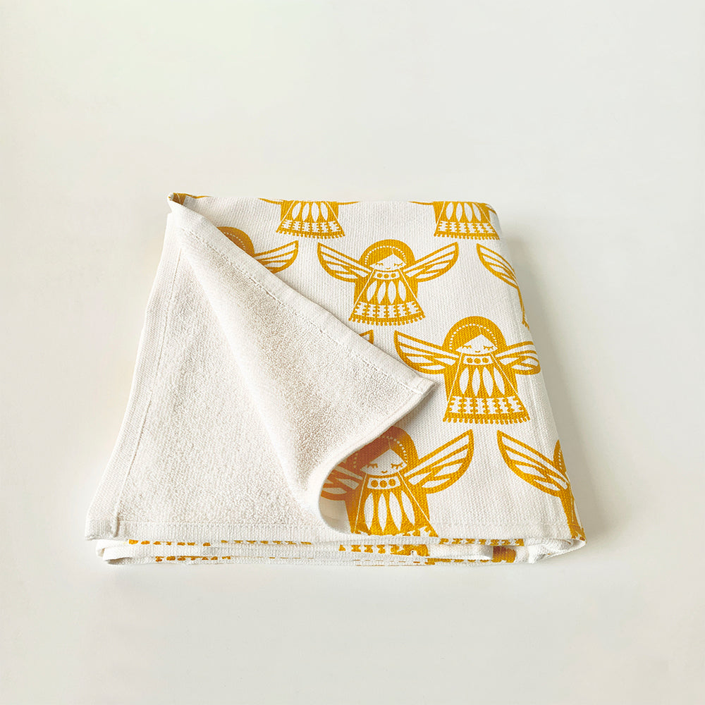 WRAP - Angela Yellow : Lightweight 100% Terry Cotton Kids Bath Towel by MAPAYAH