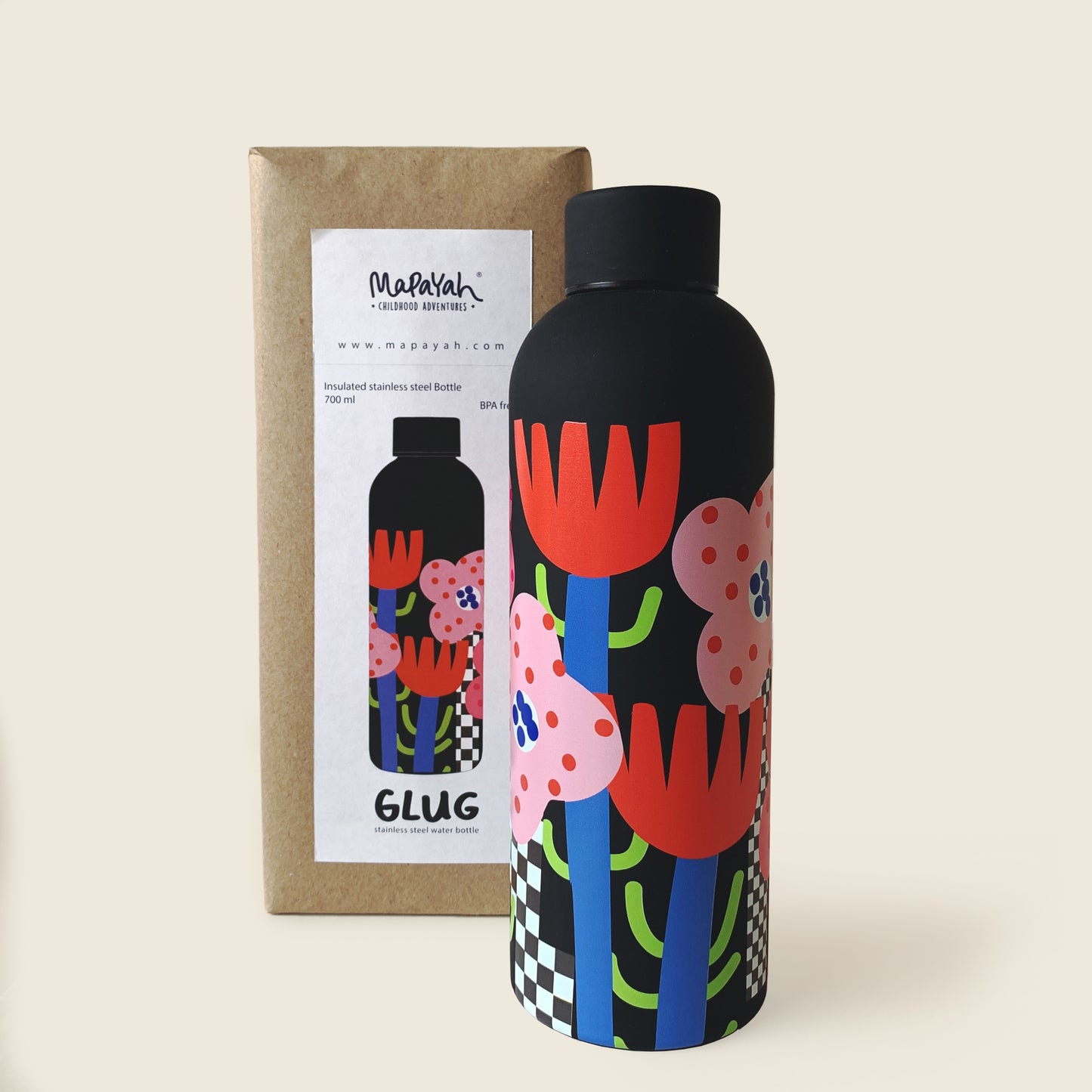 GLUG | Bloom | Kids Water Bottle | Stainless Steel