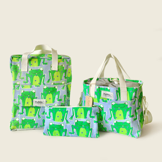 CARRY, PACK & POUCH - Backpacks, Lunch Bag & Fabric Organizer Set / Frawwg