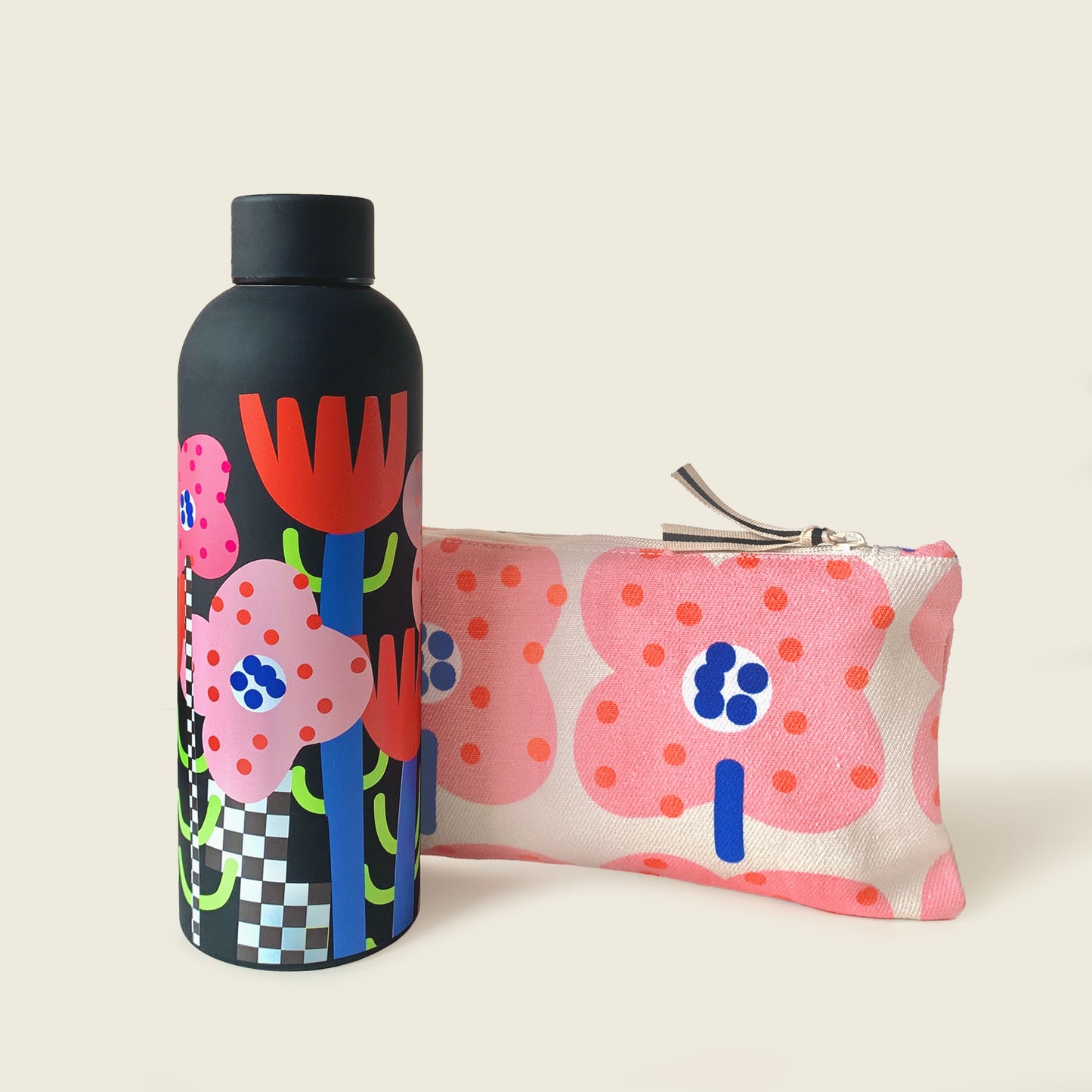 GLUG & POUCH - Water Bottle & Fabric Organizer Set