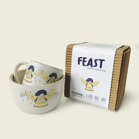 FEAST - Angela : Ceramic Mug & Bowl Tableware for Kids by MAPAYAH