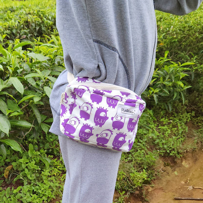POCKET - Oddling Purple : Hand-Printed 100% Cotton Kids Waist Bag by MAPAYAH