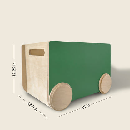 ROLL - Chalk Board : Wooden Rolling Storage Bin by Mapayah