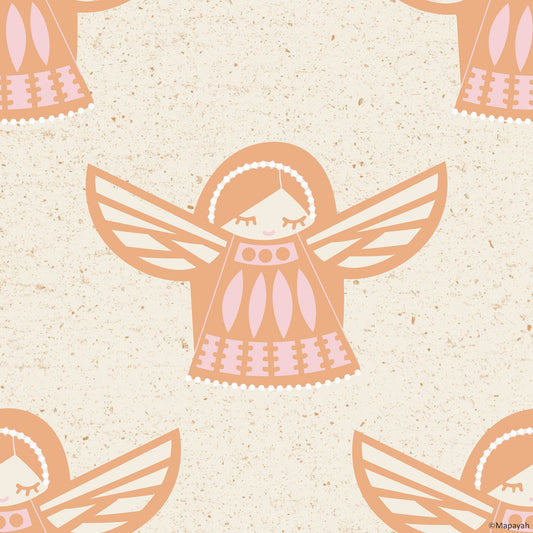 Mapayah DECK Angela kids room wallpaper pattern in orange