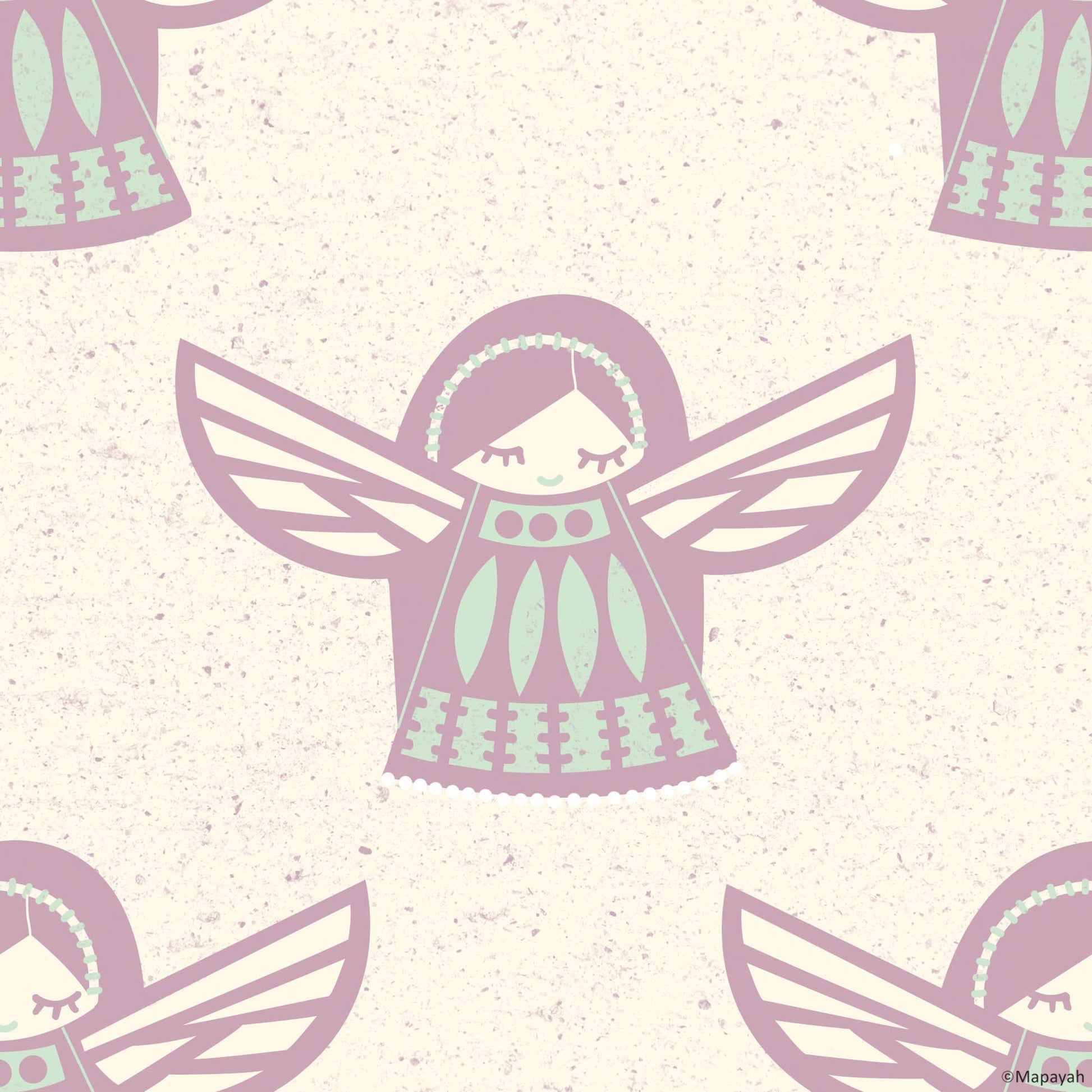 Mapayah DECK Angela kids room wallpaper pattern in purple