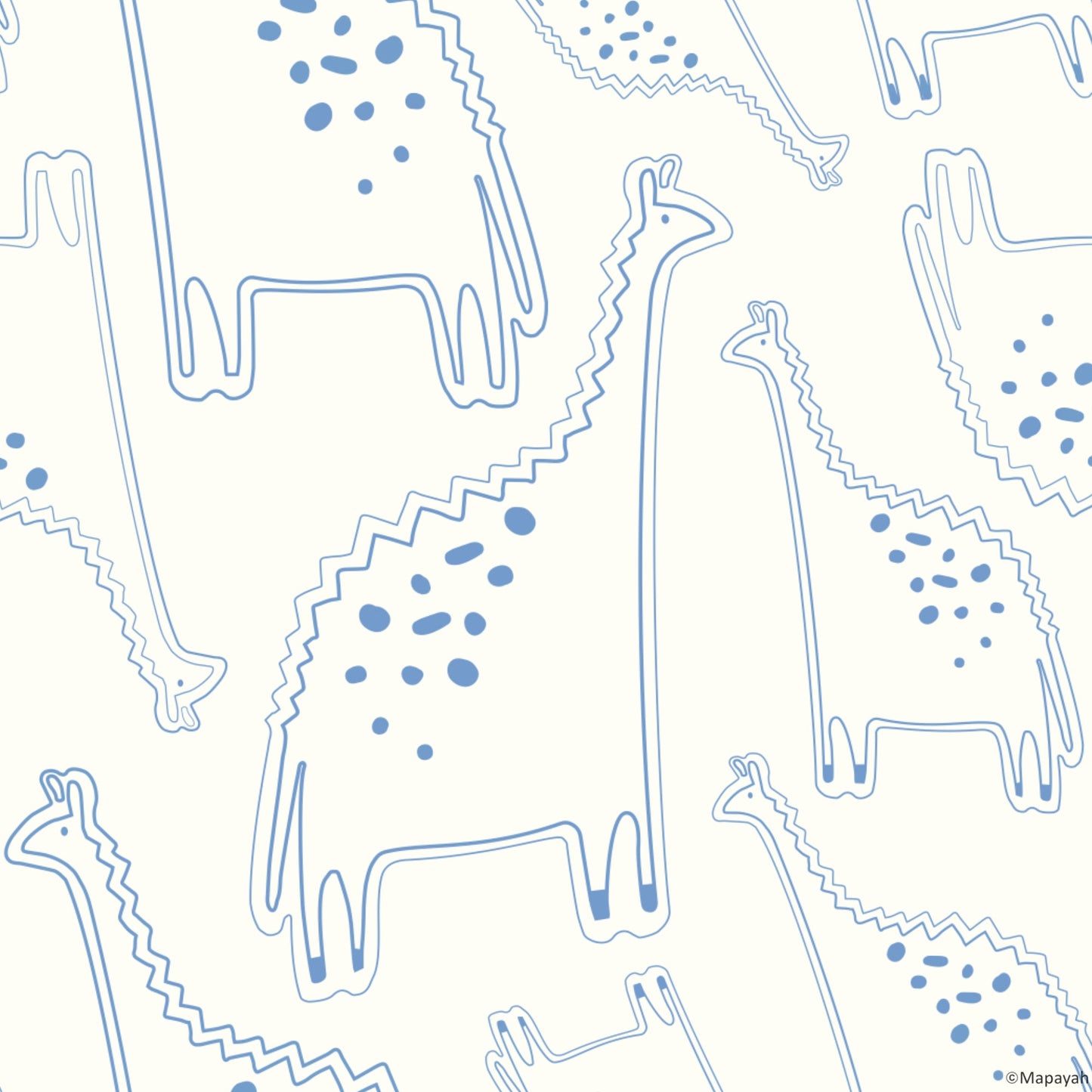 Mapayah DECK Dino kids room wallpaper pattern in blue
