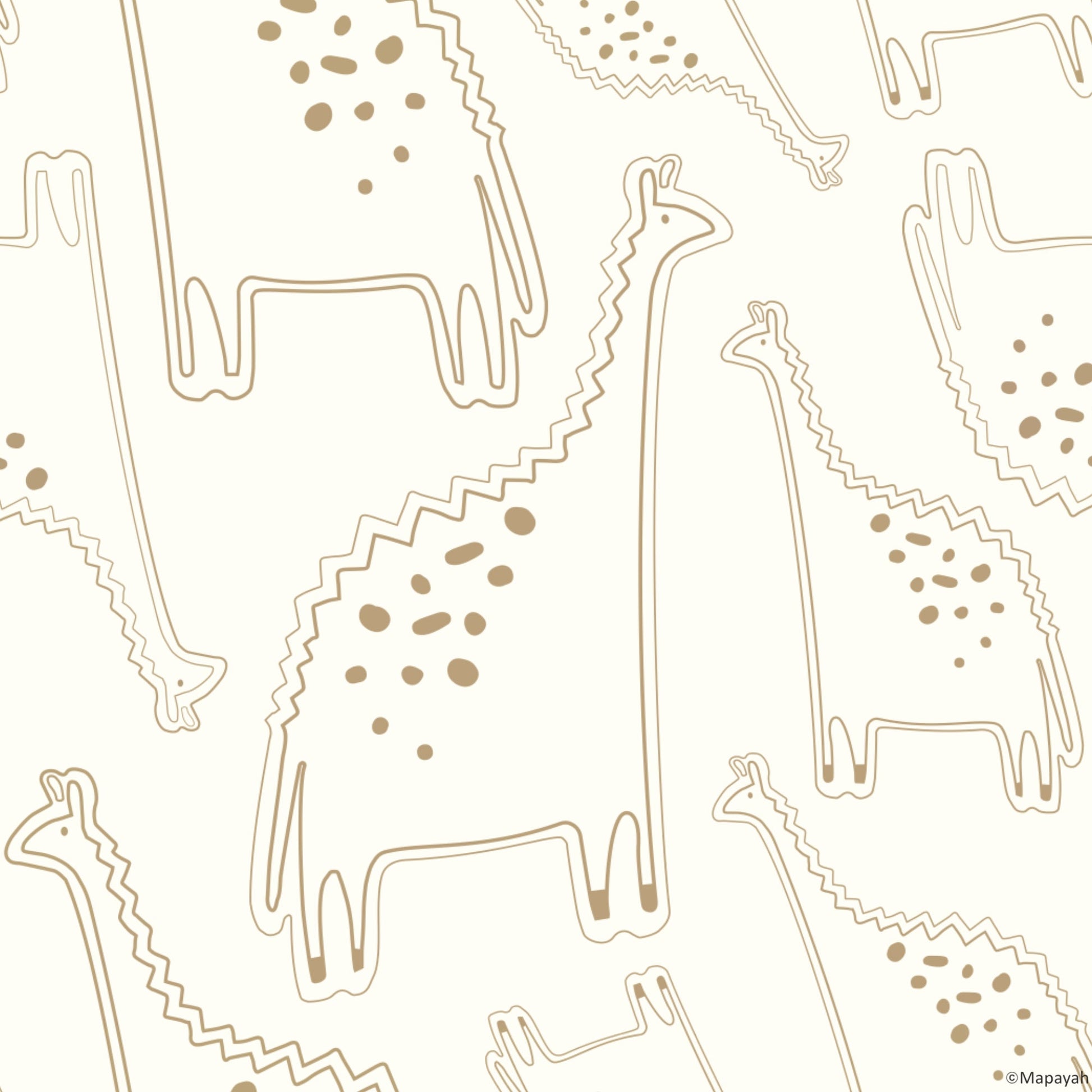 Mapayah DECK Dino kids room wallpaper pattern in brown