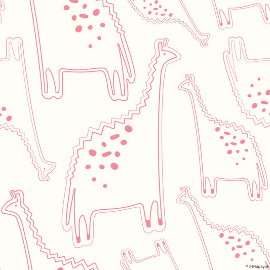 Mapayah DECK Dino kids room wallpaper pattern in pink
