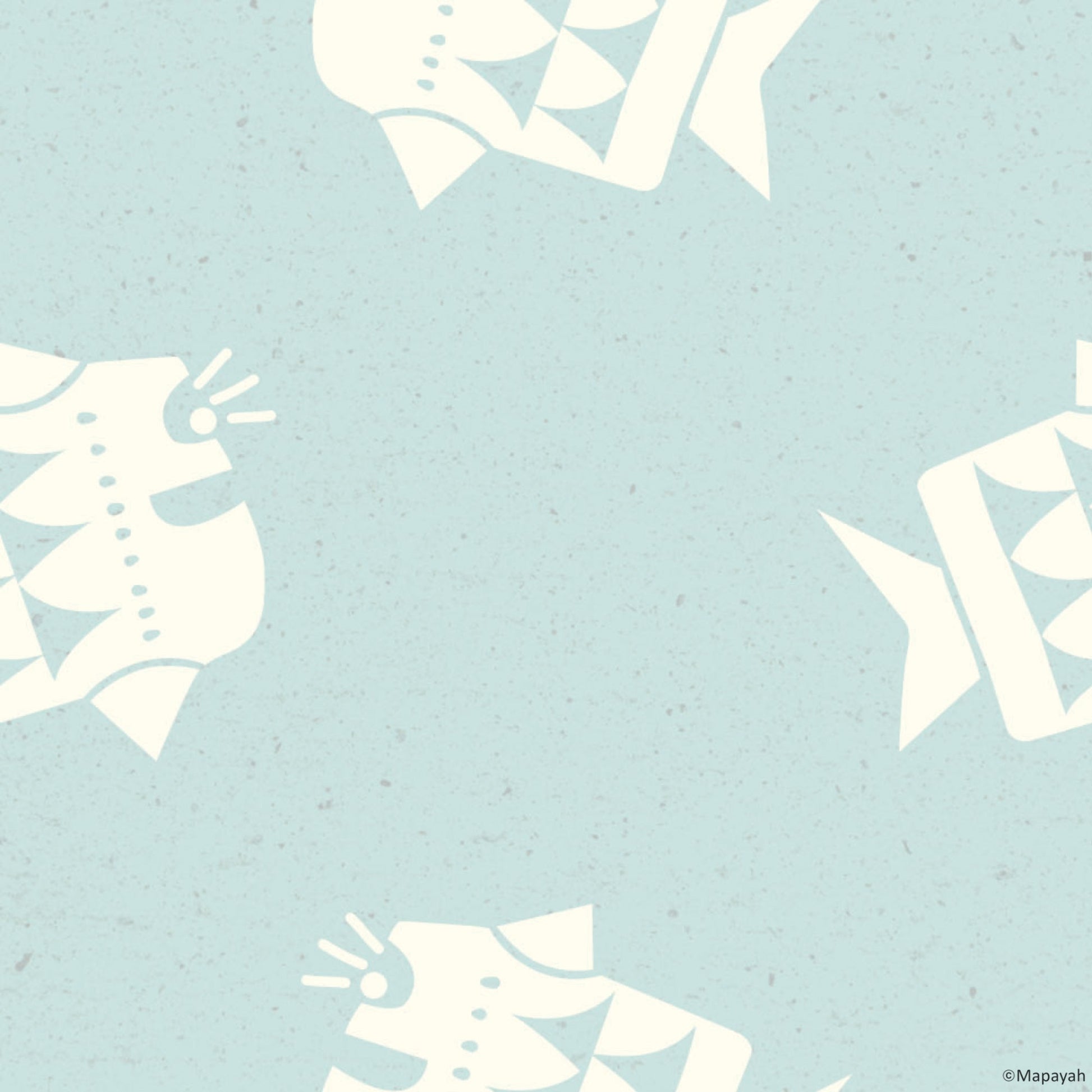 Mapayah DECK Finn kids room wallpaper pattern in cyan