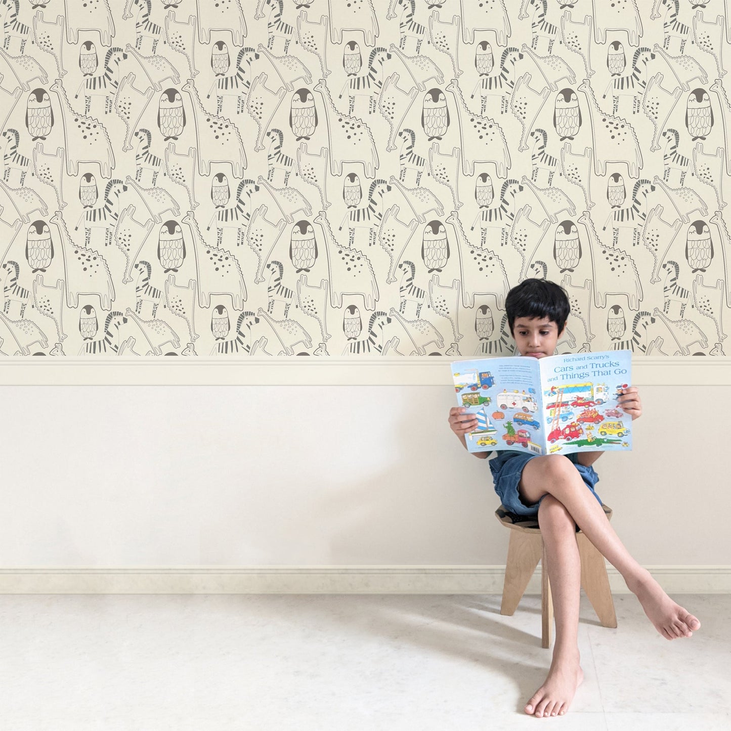 Mapayah DECK Jungled kids room wallpaper styled in a bedroom, alternate view