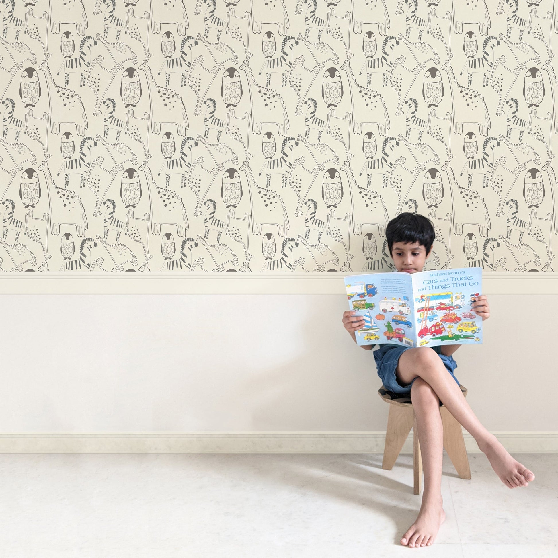Mapayah DECK Jungled kids room wallpaper styled in a bedroom, alternate view