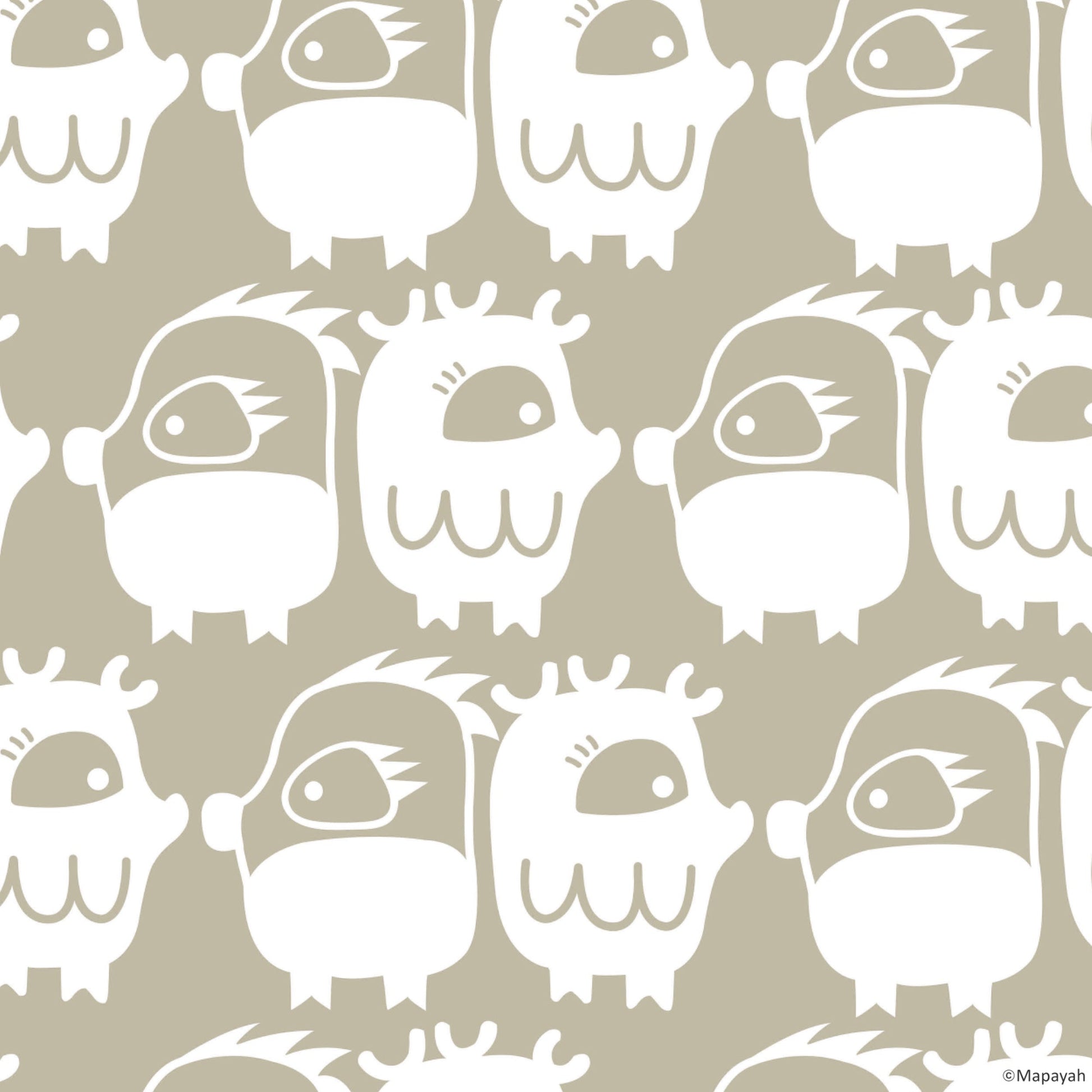 Mapayah DECK Oddlings kids room wallpaper pattern in beige
