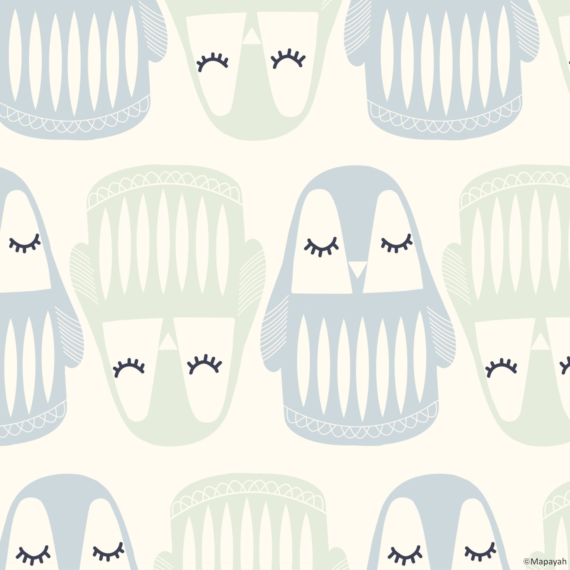 Mapayah DECK Pingoo kids room wallpaper pattern in green