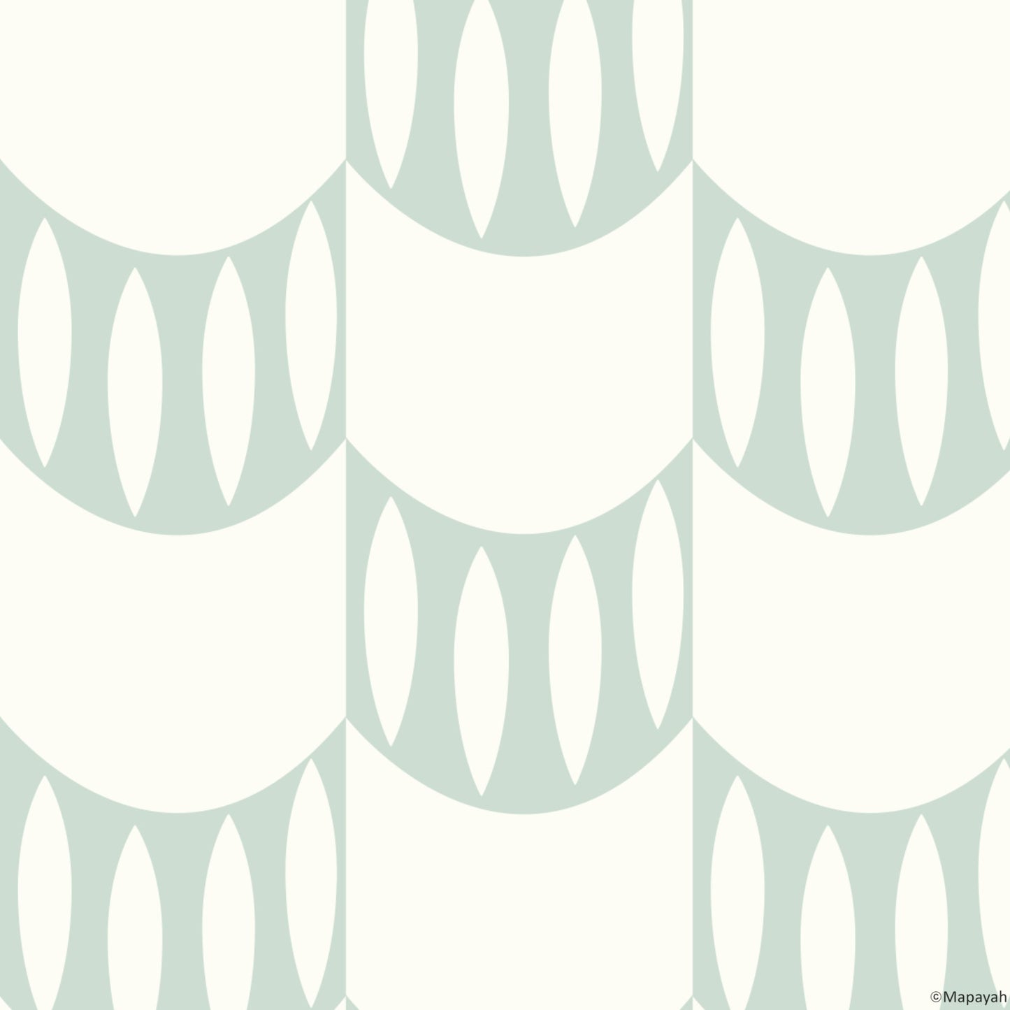 Mapayah DECK Scallop kids room wallpaper pattern in green