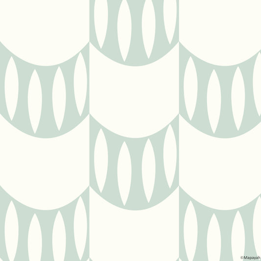 Mapayah DECK Scallop kids room wallpaper pattern in green