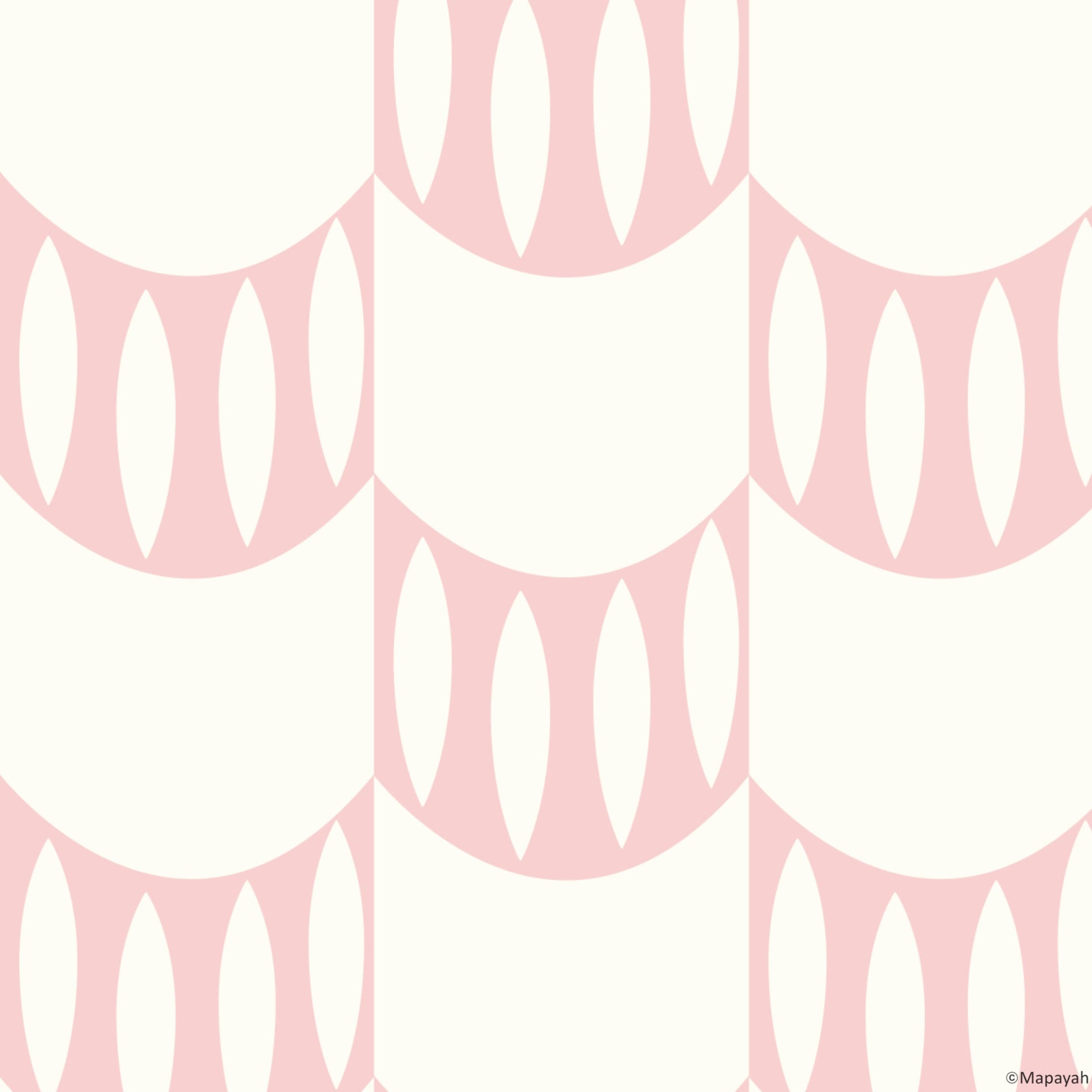 Mapayah DECK Scallop kids room wallpaper pattern in pink