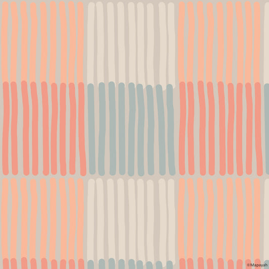 Mapayah DECK Stripey kids room wallpaper pattern in orange