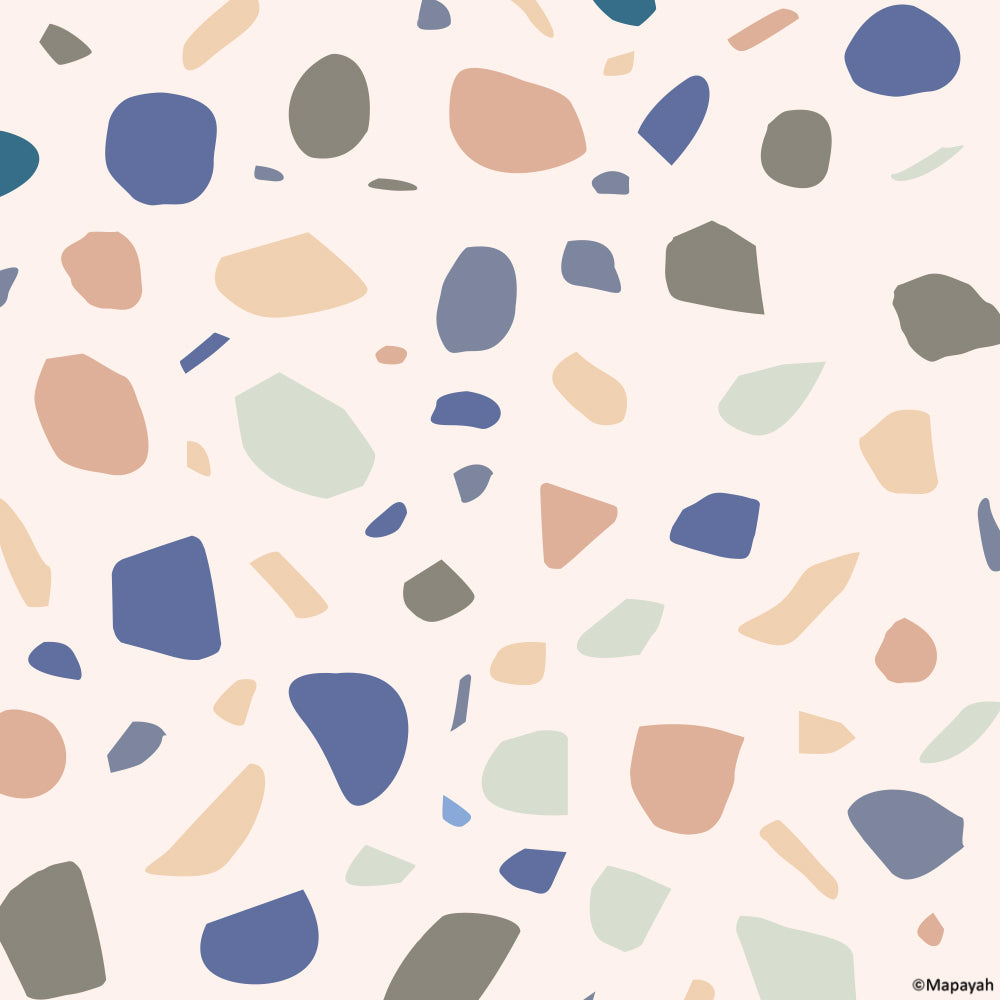 Mapayah DECK Terrazzo kids room wallpaper pattern, colourway 1