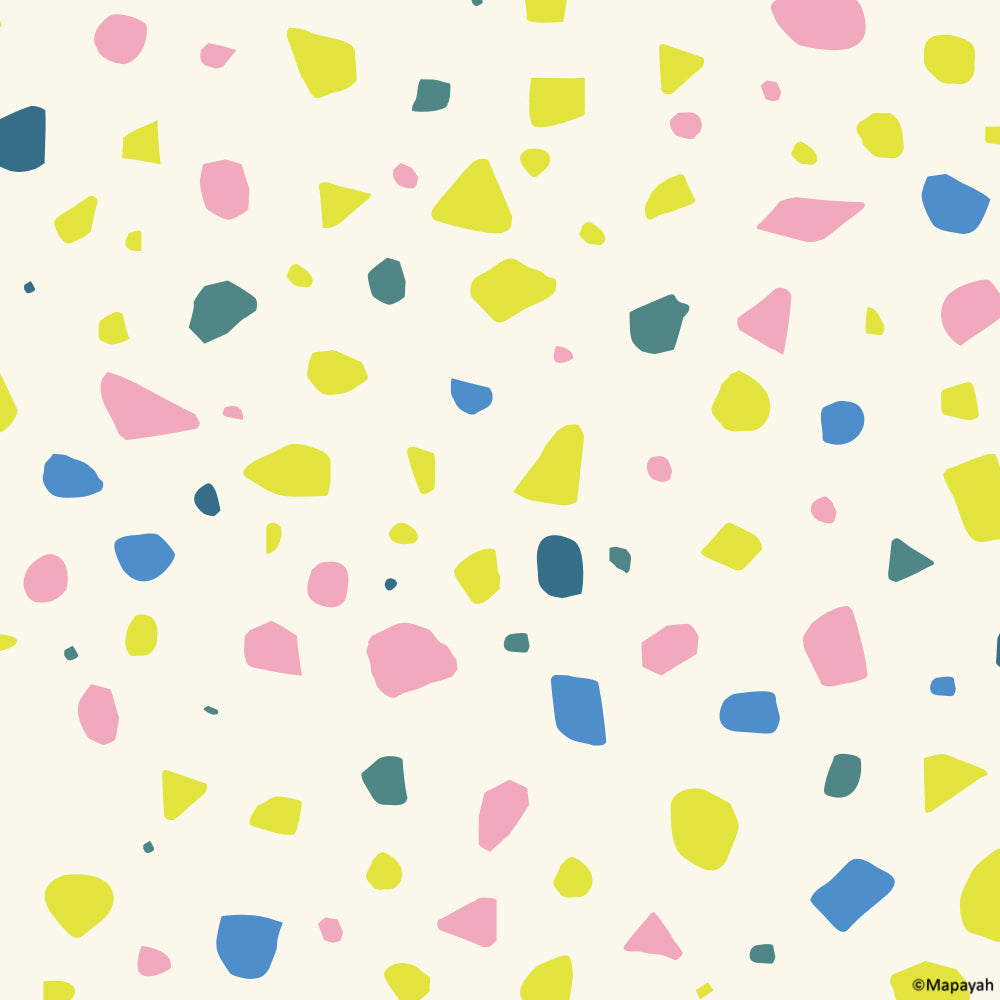 Mapayah DECK Terrazzo kids room wallpaper pattern, colourway 4