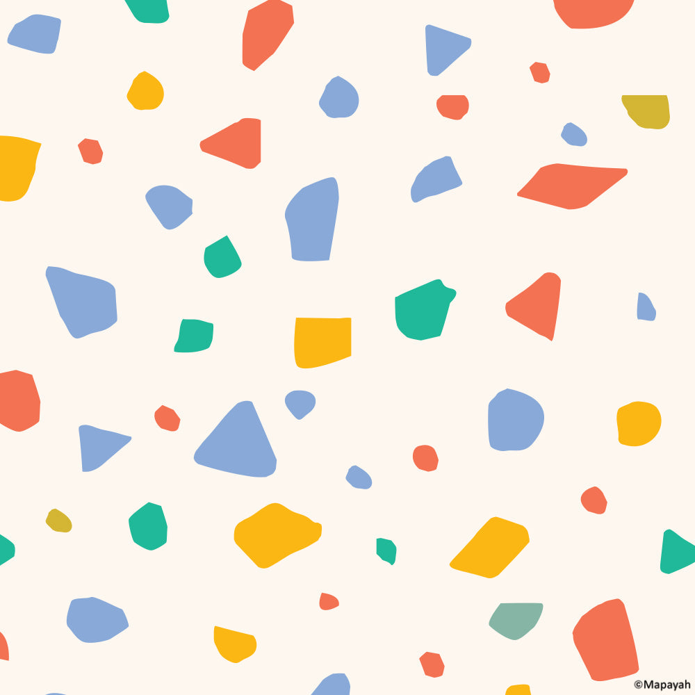 Mapayah DECK Terrazzo kids room wallpaper pattern, colourway 5