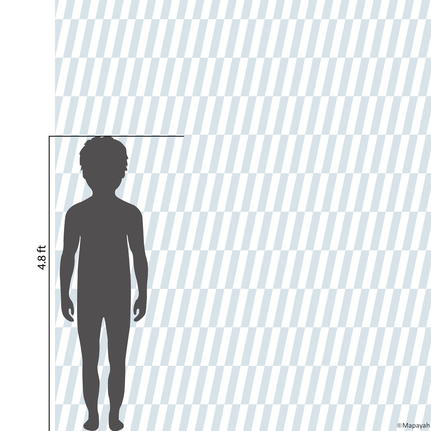 Size and coverage diagram for Mapayah DECK Tilt kids room wallpaper