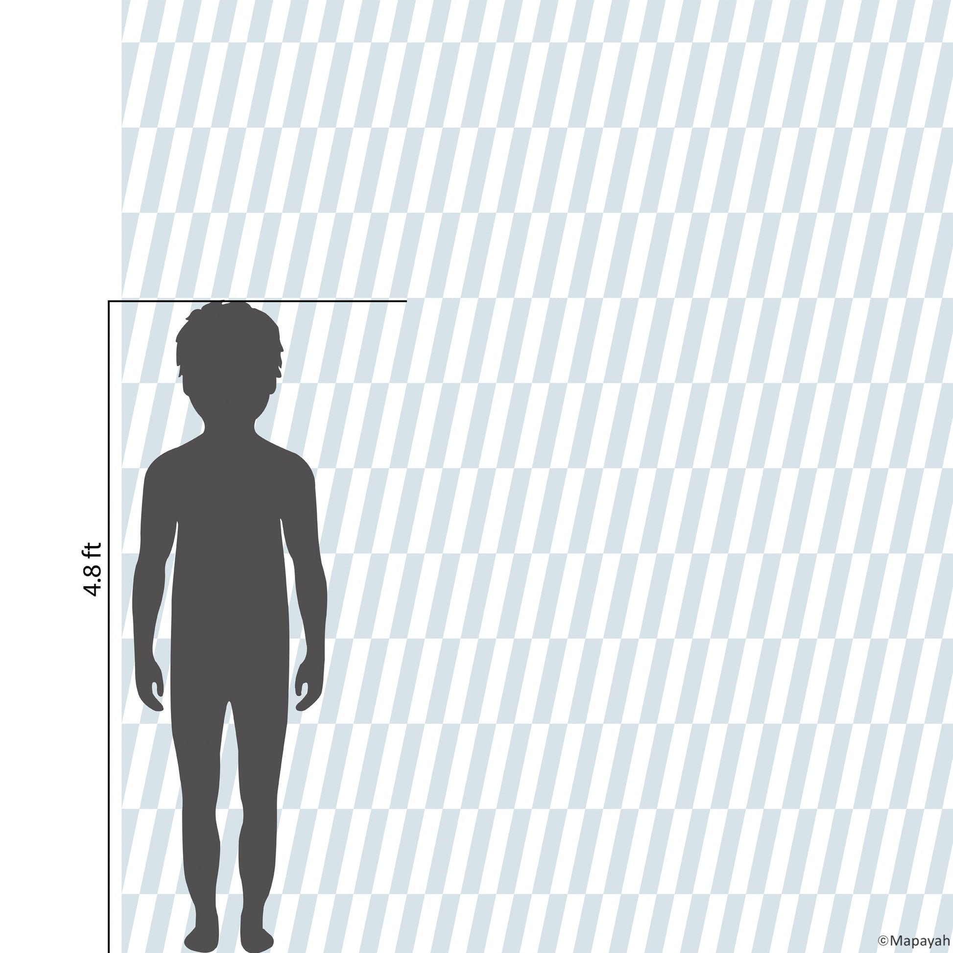 Size and coverage diagram for Mapayah DECK Tilt kids room wallpaper
