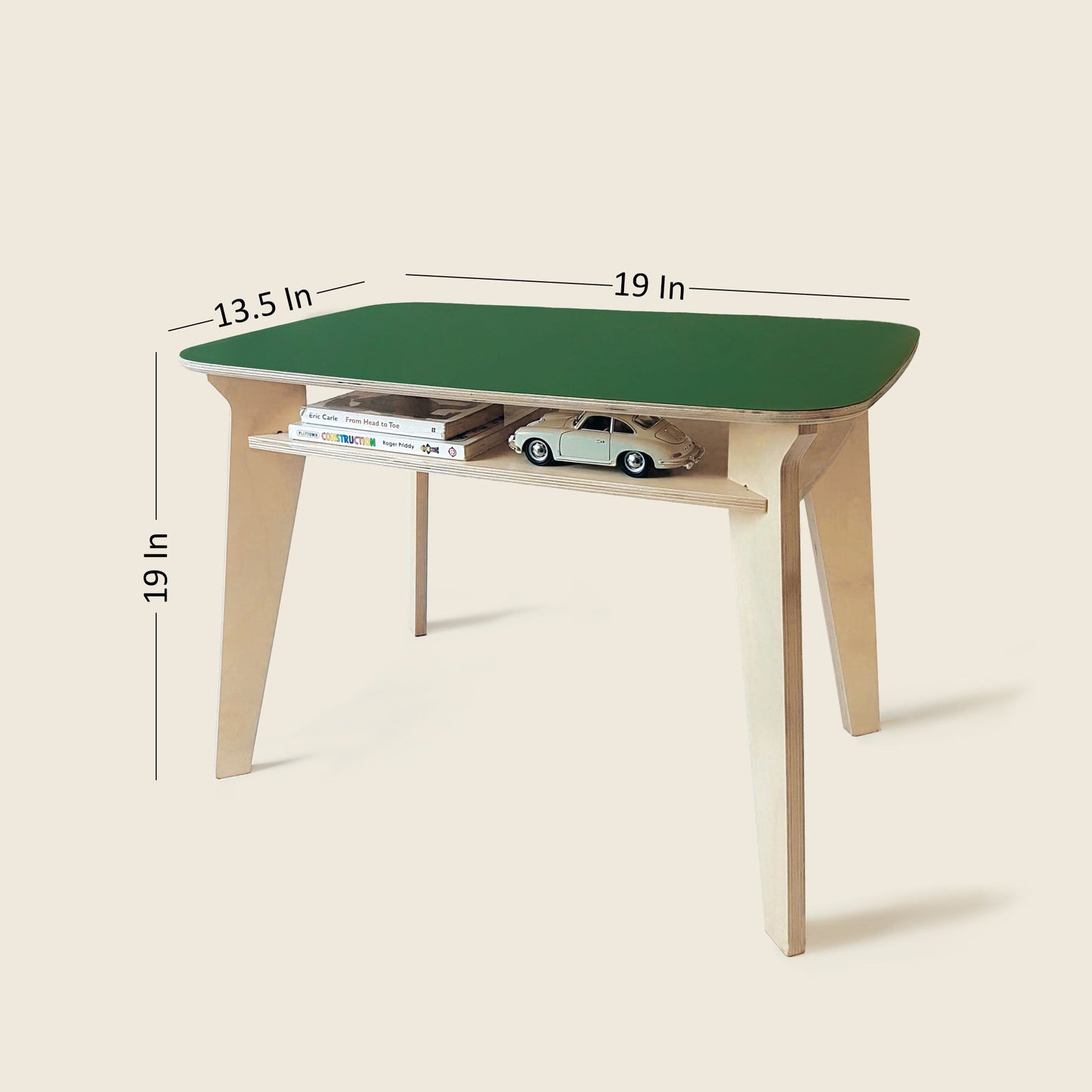 Size and dimensions diagram for Mapayah DRAW wooden kids study table