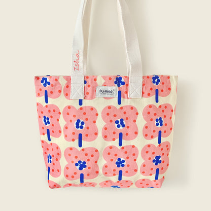 Mapayah FERRY Bloom kids tote bag with personalisation, front angle view