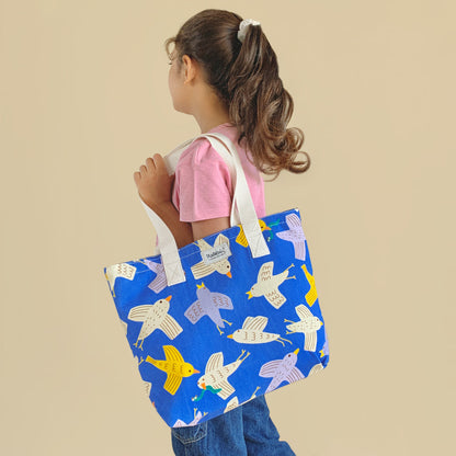 Mapayah FERRY Flap kids tote bag styled in a lifestyle setting