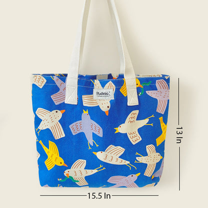 Size and dimensions diagram for Mapayah FERRY Flap kids tote bag